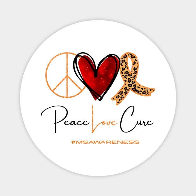 Peace Love Cure Heart Health Awareness Month Cancer Ribbon Magnet by _So who go sayit_